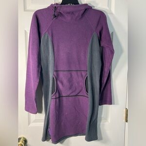 Melanzana Purple and Gray Long Sleeve Waffle Fleece Dress